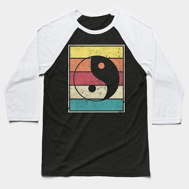 Yin Yang Bhudism Baseball T-Shirt by bridgewalker